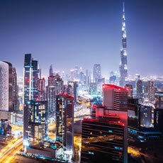 Skyline of middle eastern city